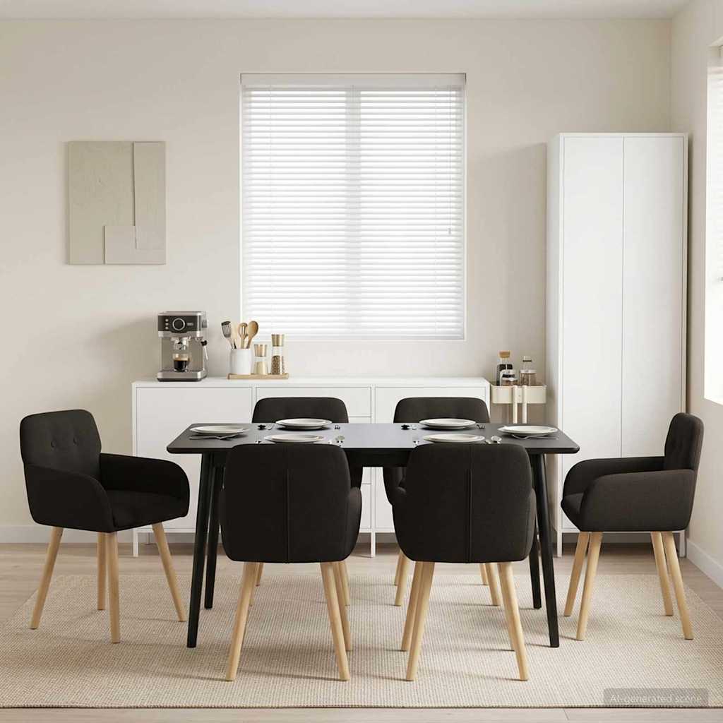 Esszimmerstühle 6 stk. Bouclé Schwarz 59 x 57 x 85 cm