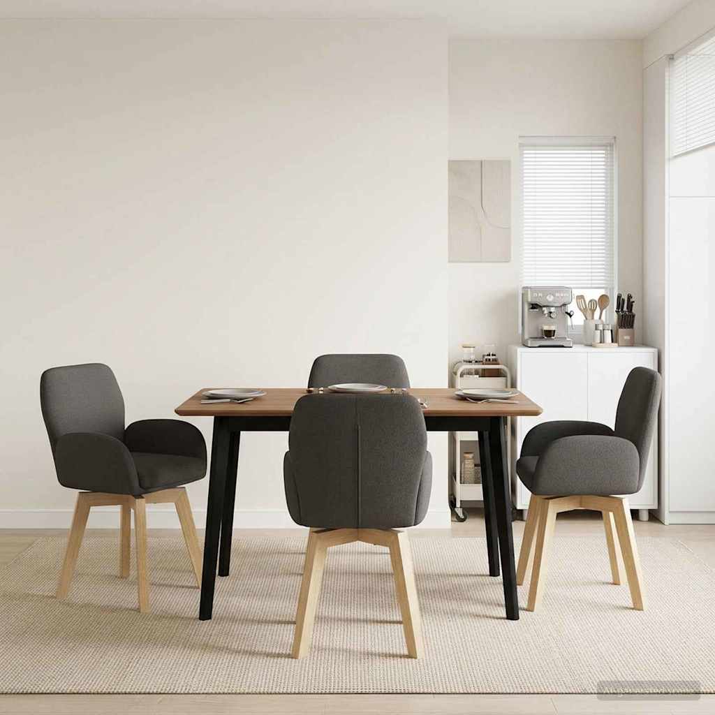 Drehstuhl Esszimmer 4 stk. Bouclé Dunkelgrau 54 x 58 x 87 cm