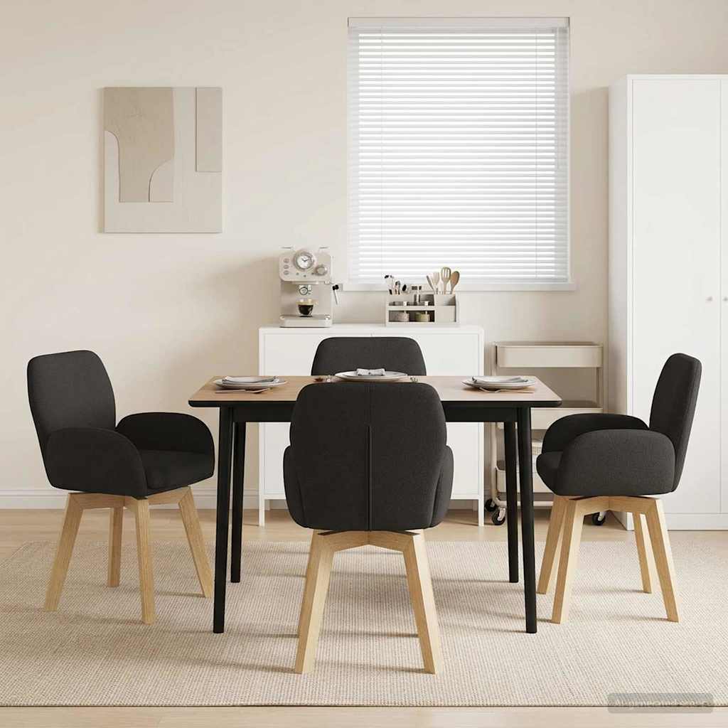 Drehstuhl Esszimmer 4 stk. Bouclé Schwarz 54 x 58 x 87 cm
