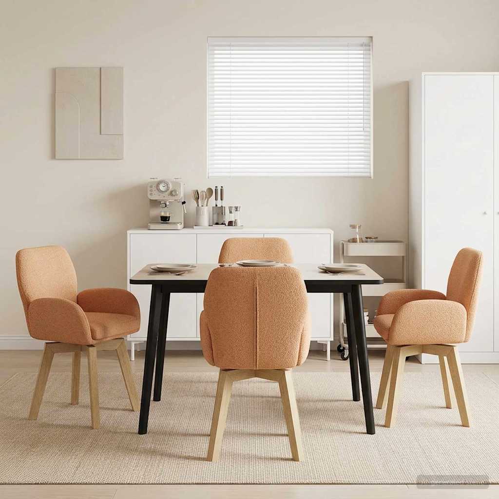 Drehstuhl Esszimmer 4 stk. Bouclé Beige 54 x 58 x 87 cm