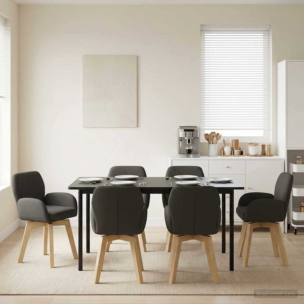 Drehstuhl Esszimmer 6 stk. Bouclé Dunkelgrau 54 x 58 x 87 cm
