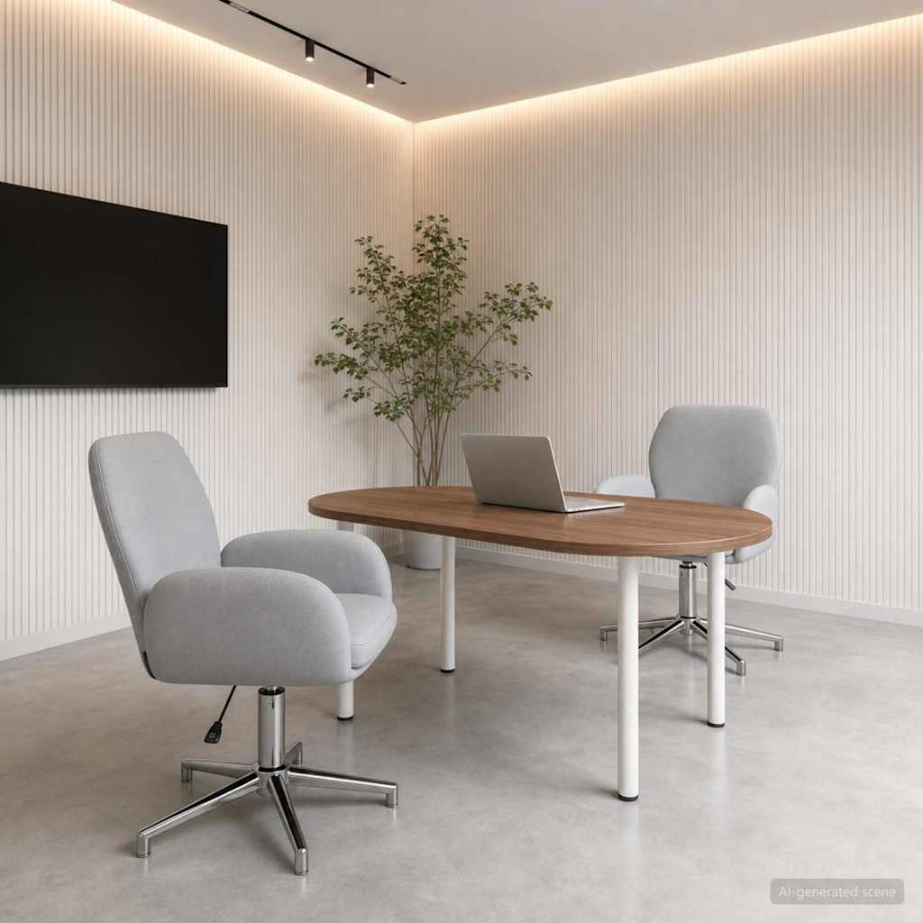 Bürostühle 2 Stk. 54 x 58 x 90 cm Hellgrau Stoff