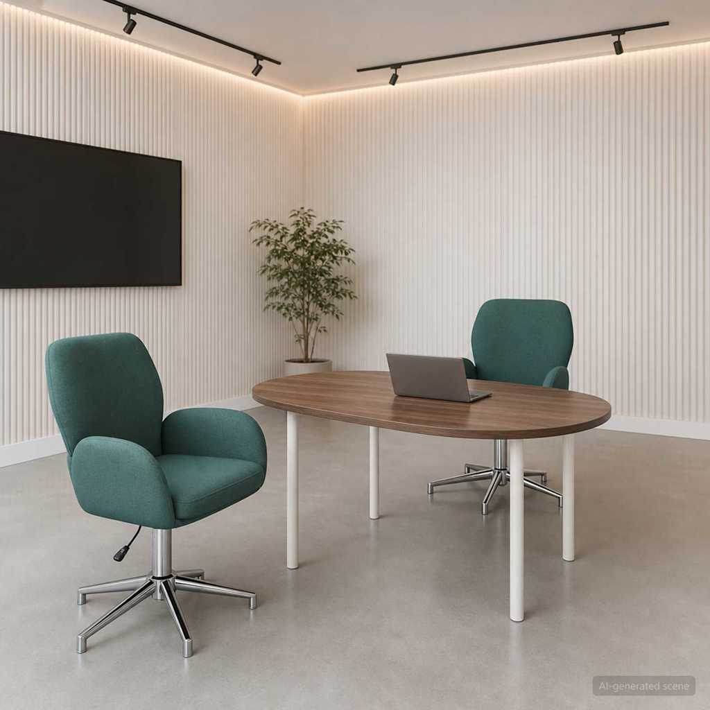 Bürostühle 2 Stk. 54 x 58 x 90 cm Dunkelgrün Stoff