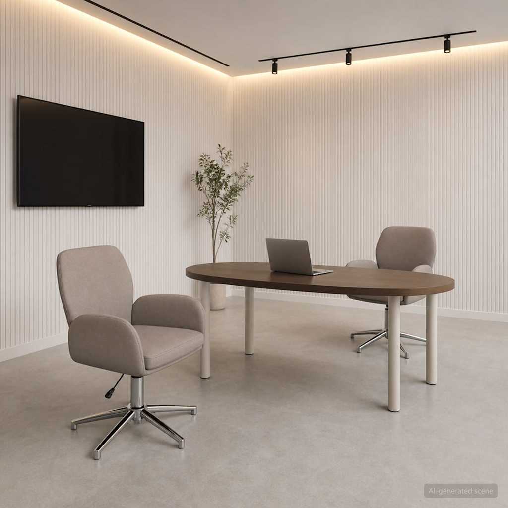 Bürostühle 2 stk. Stoff 54 x 58 x 90 cm Taupe
