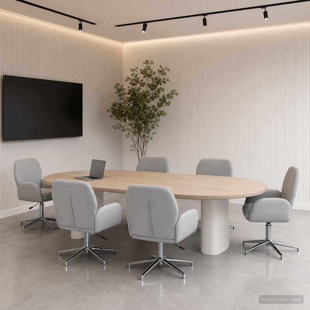 Bürostühle 6 Stk. 54 x 58 x 90 cm Hellgrau Stoff
