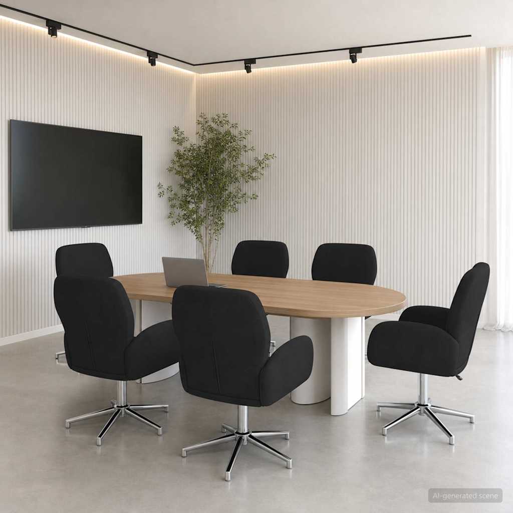 Bürostühle 6 Stk. 54 x 58 x 90 cm Schwarz Stoff