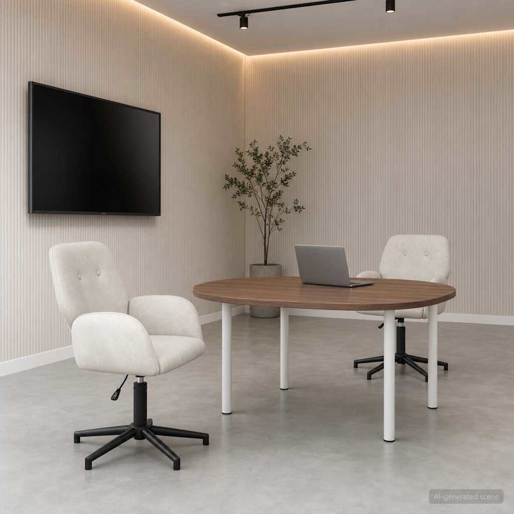 Bürostühle 2 Stk. 54 x 55 x 90 cm Creme Samt