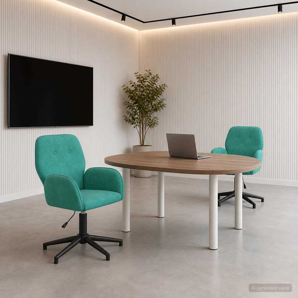 Bürostühle 2 Stk. 54 x 55 x 90 cm Türkis Samt