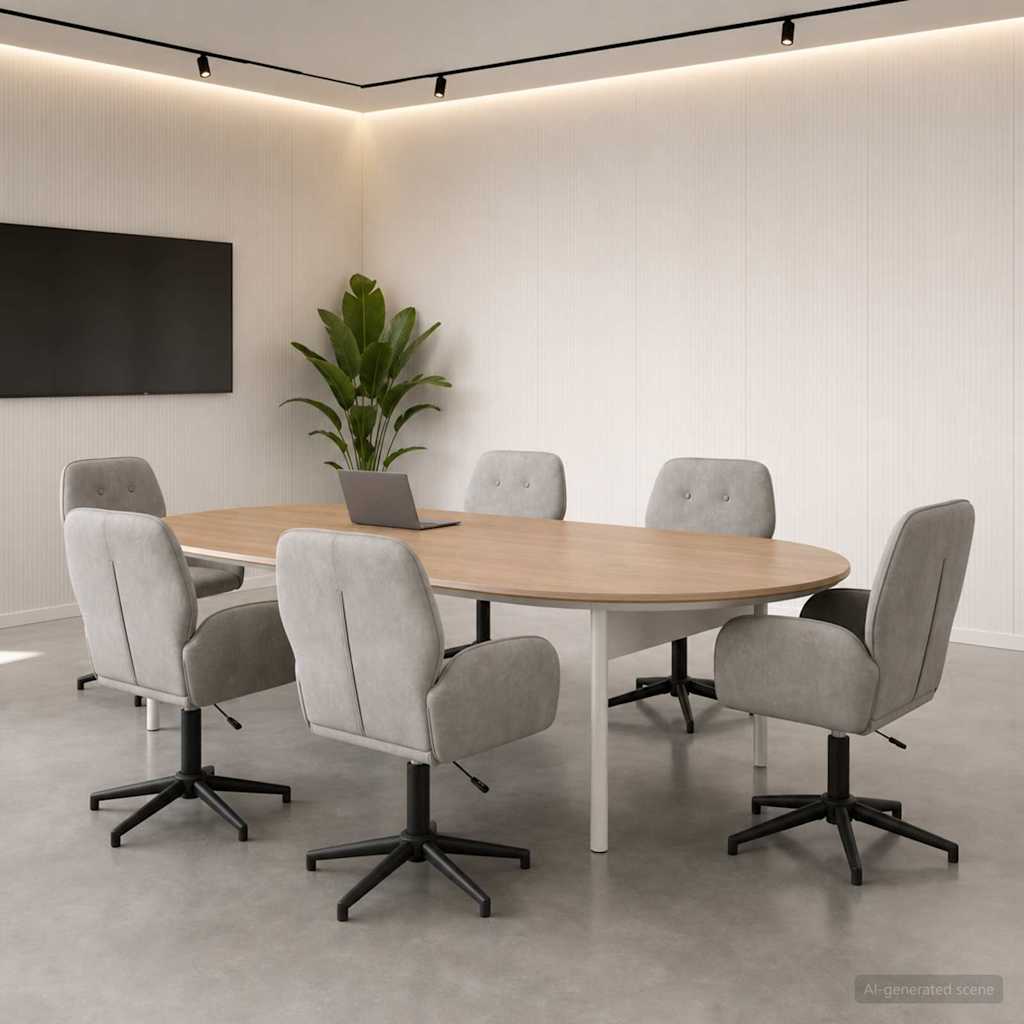 Bürostühle 6 Stk. 54 x 55 x 90 cm Hellgrau Samt
