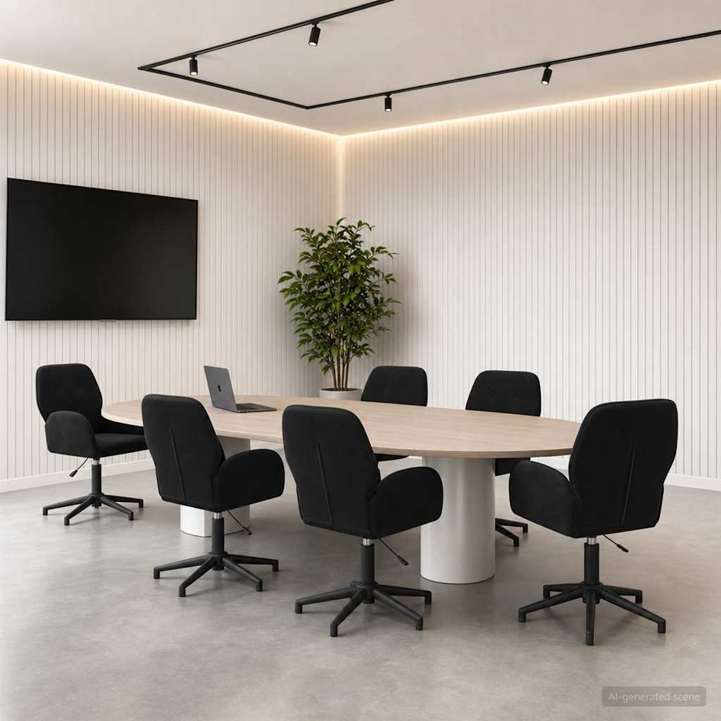 Bürostühle 6 Stk. 54 x 55 x 90 cm Schwarz Samt