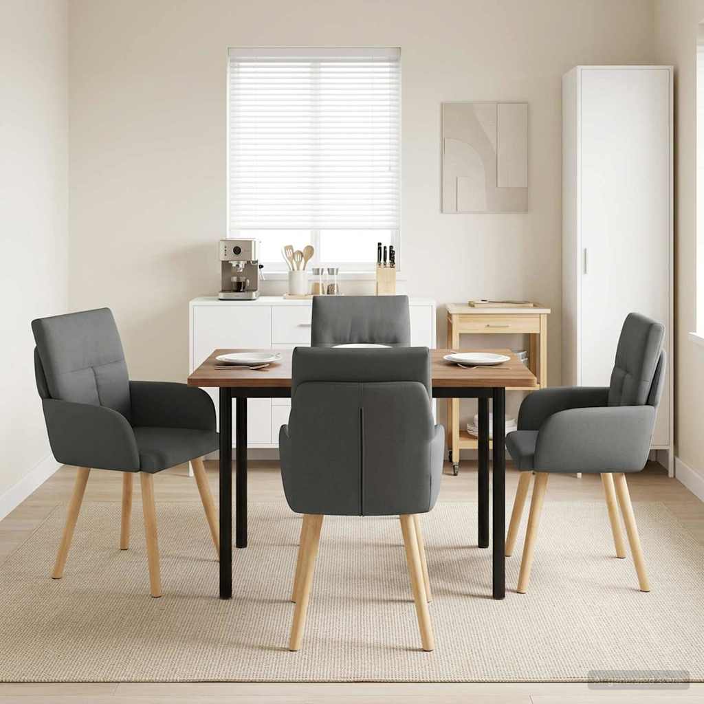 Esszimmerstühle 4 stk. Stoff Dunkelgrau 60 x 56 x 96 cm