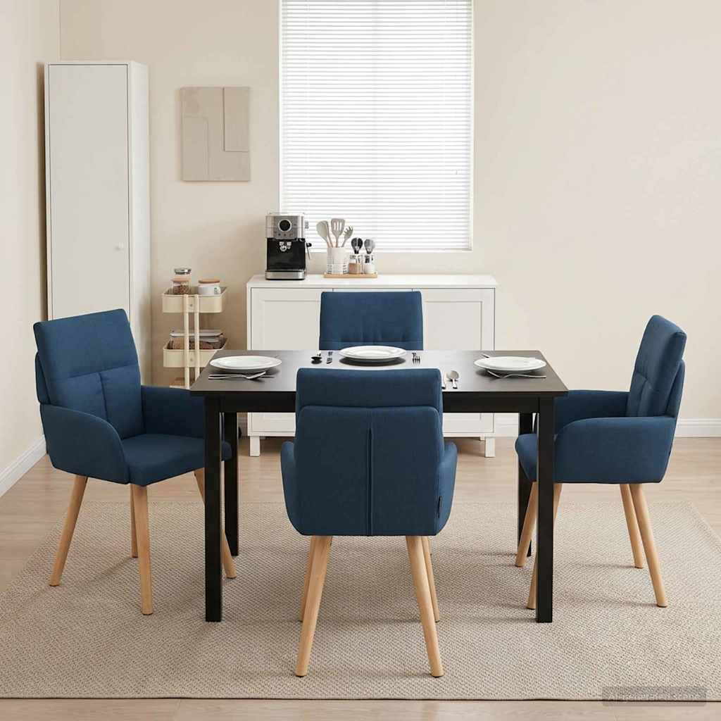 Esszimmerstühle 4 stk. Stoff Blau 60 x 56 x 96 cm