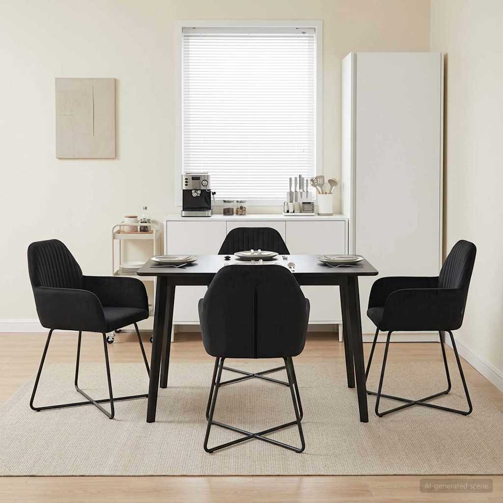 Esszimmerstühle 4 stk. Samt Schwarz 55 x 50 x 84 cm
