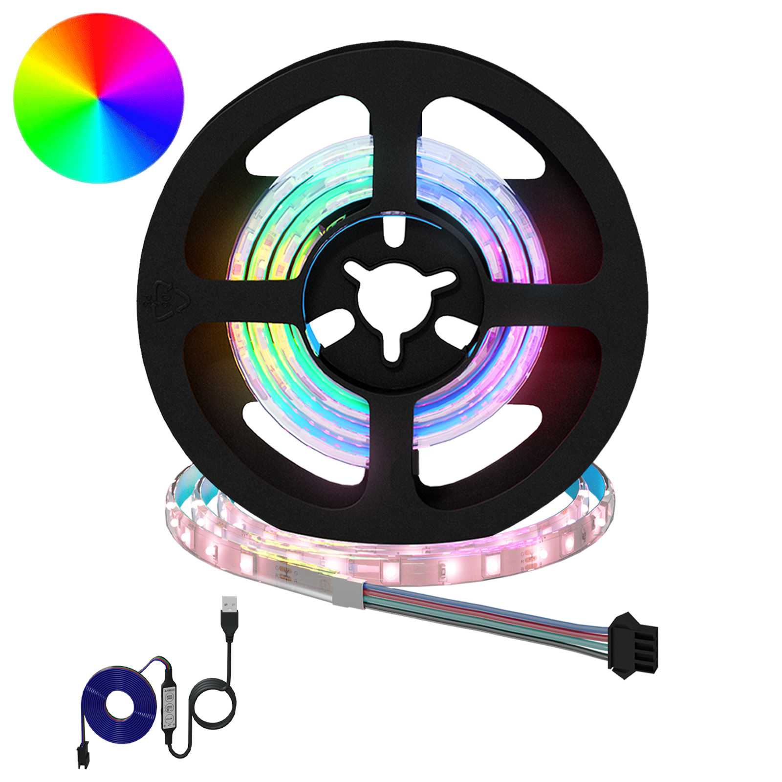 LED-Streifen 12 stk. Schwarz und Transparent