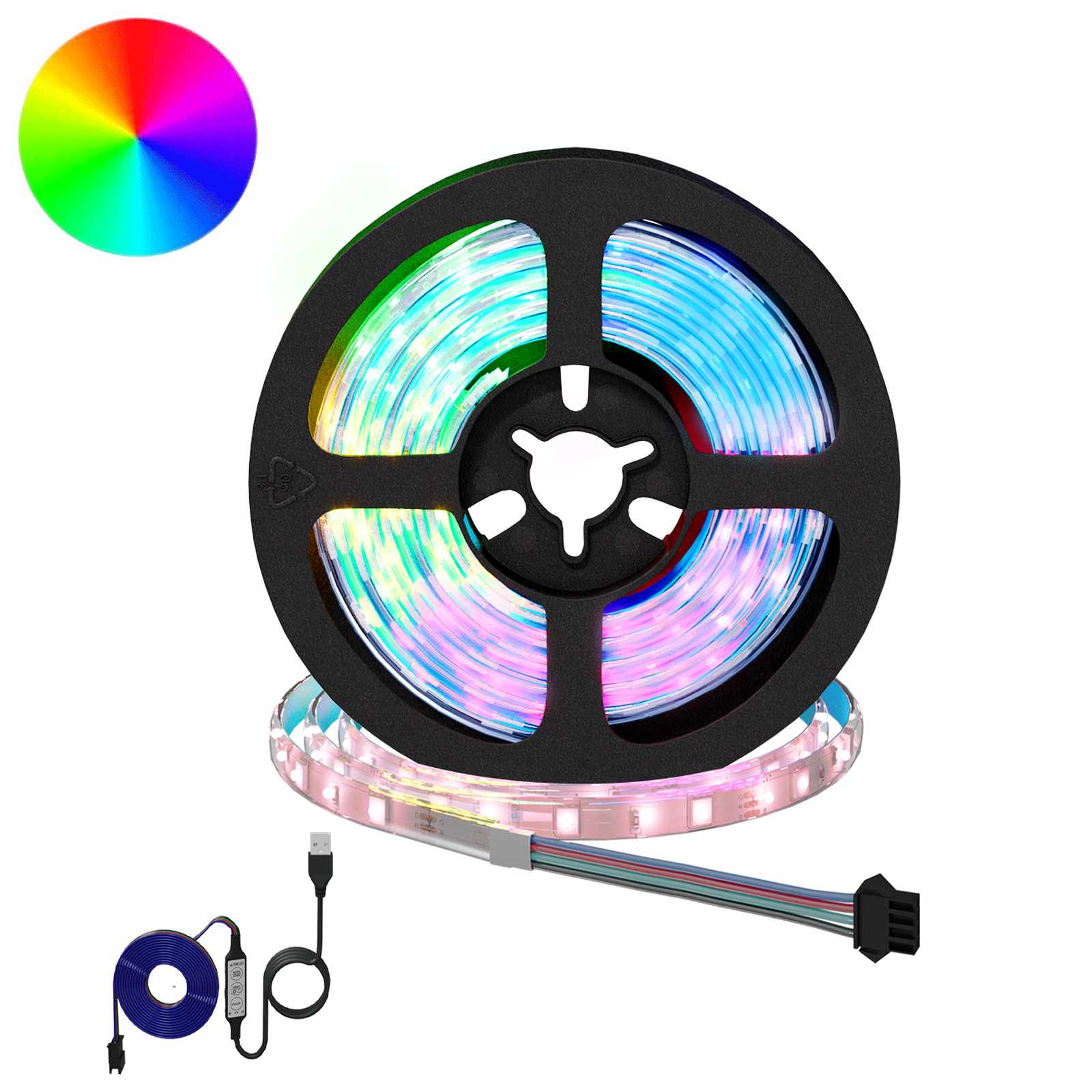 LED-Streifen 12 stk. Schwarz und Transparent