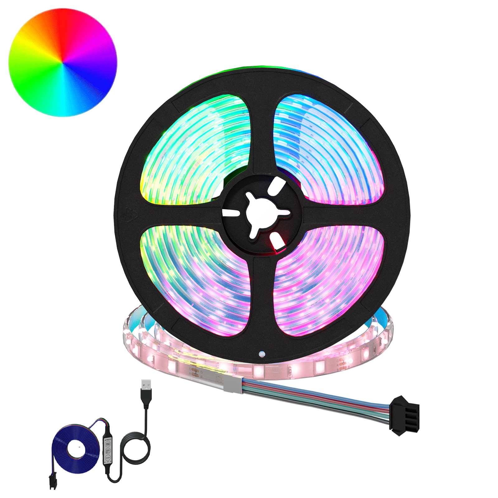 LED-Streifen 12 stk. Schwarz und Transparent