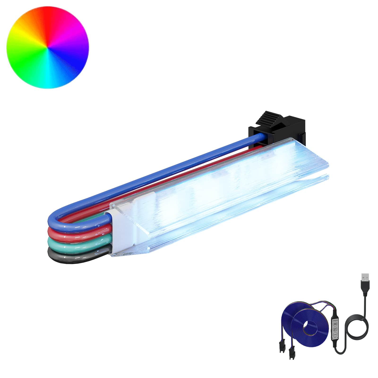 LED Streifen 2 stk. Schwarz und Mehrfarbig