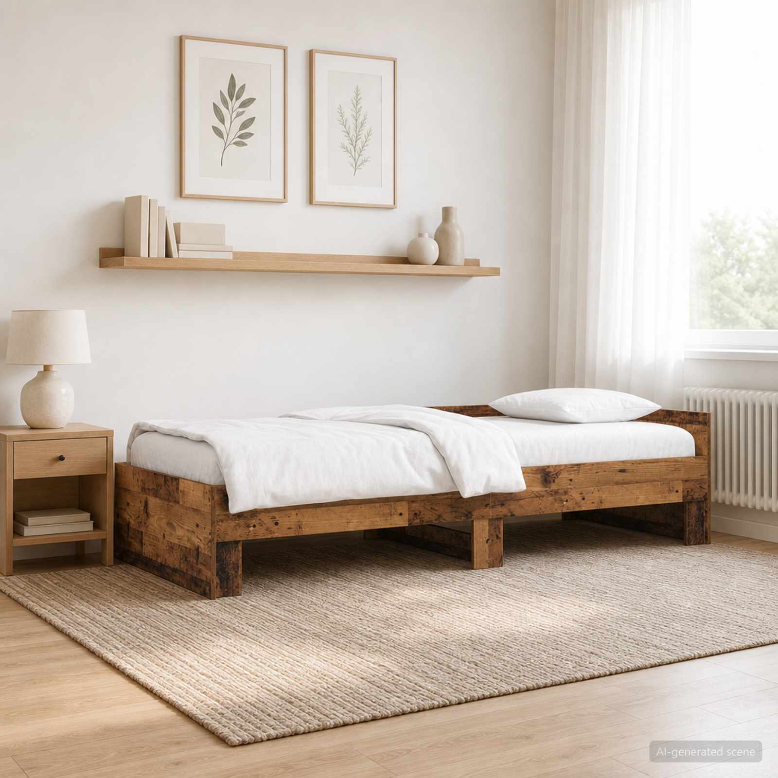 Bettgestell mit Kopfteil Altholz 80 x 200 cm Holzwerkstoff