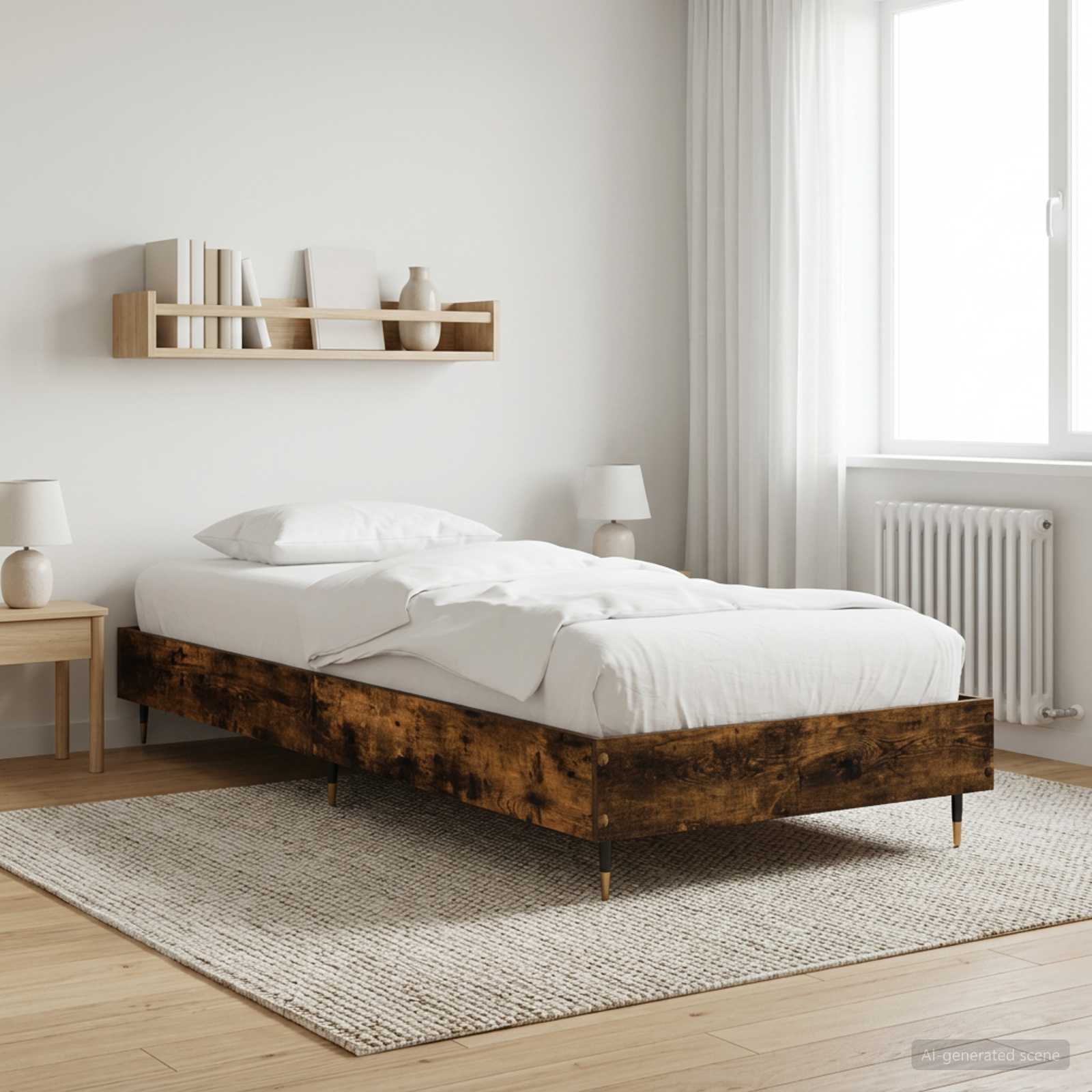 Bettrahmen Geräucherte Eiche 80 x 200 cm Holzwerkstoff
