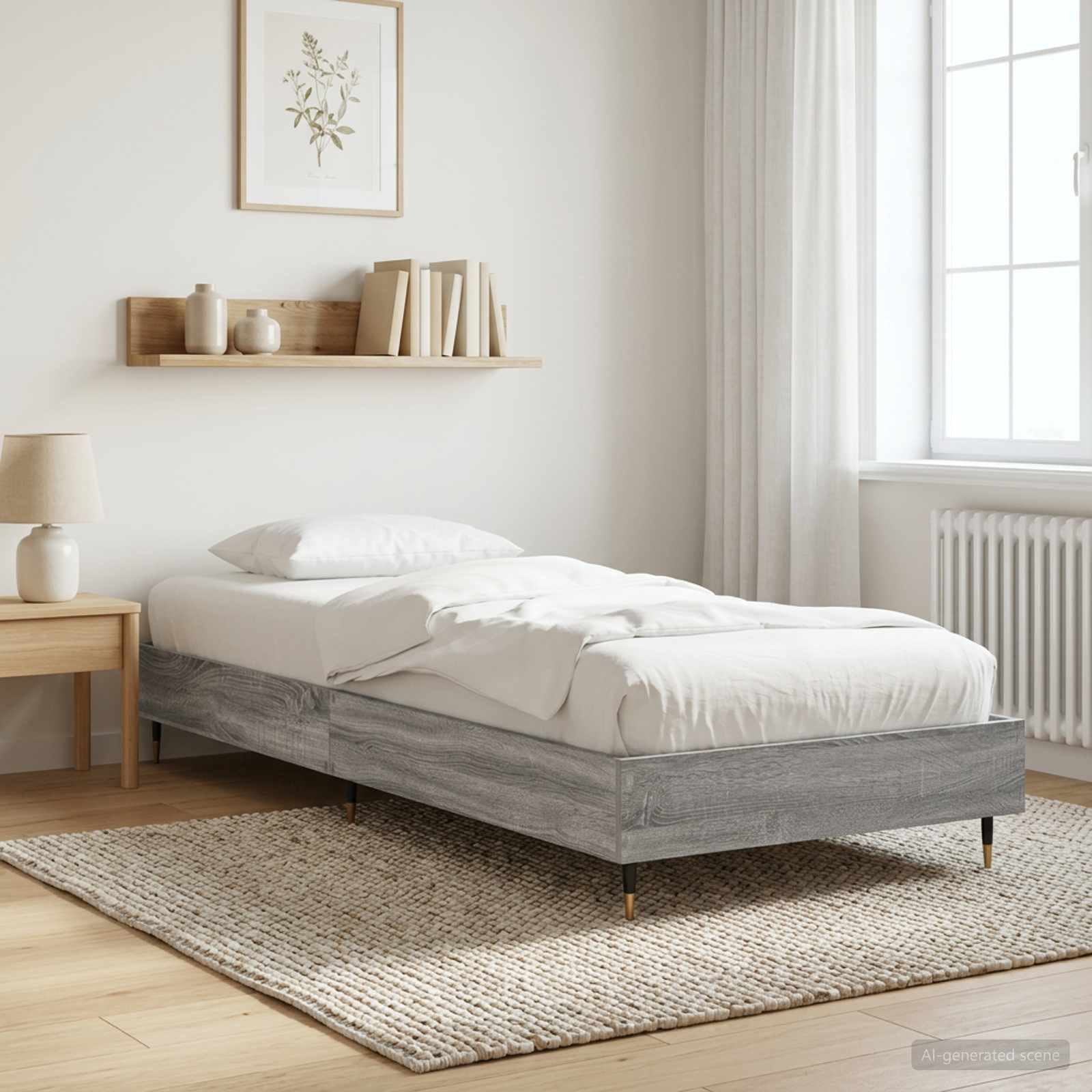 Bettrahmen Grau Sonoma 80 x 200 cm Holzwerkstoff