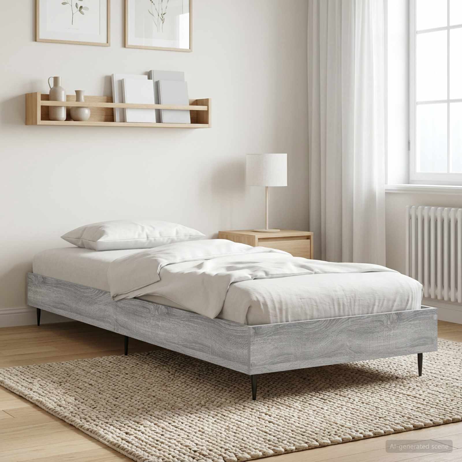 Bettrahmen Sonoma-Grau 80 x 200 cm Holzwerkstoff