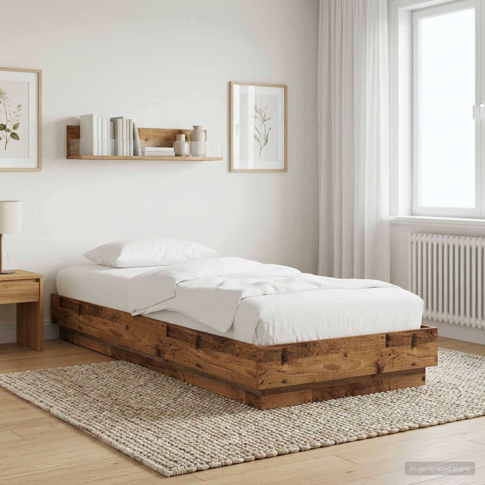 Bodenbettgestell Altholz 80 x 200 cm Holzwerkstoff