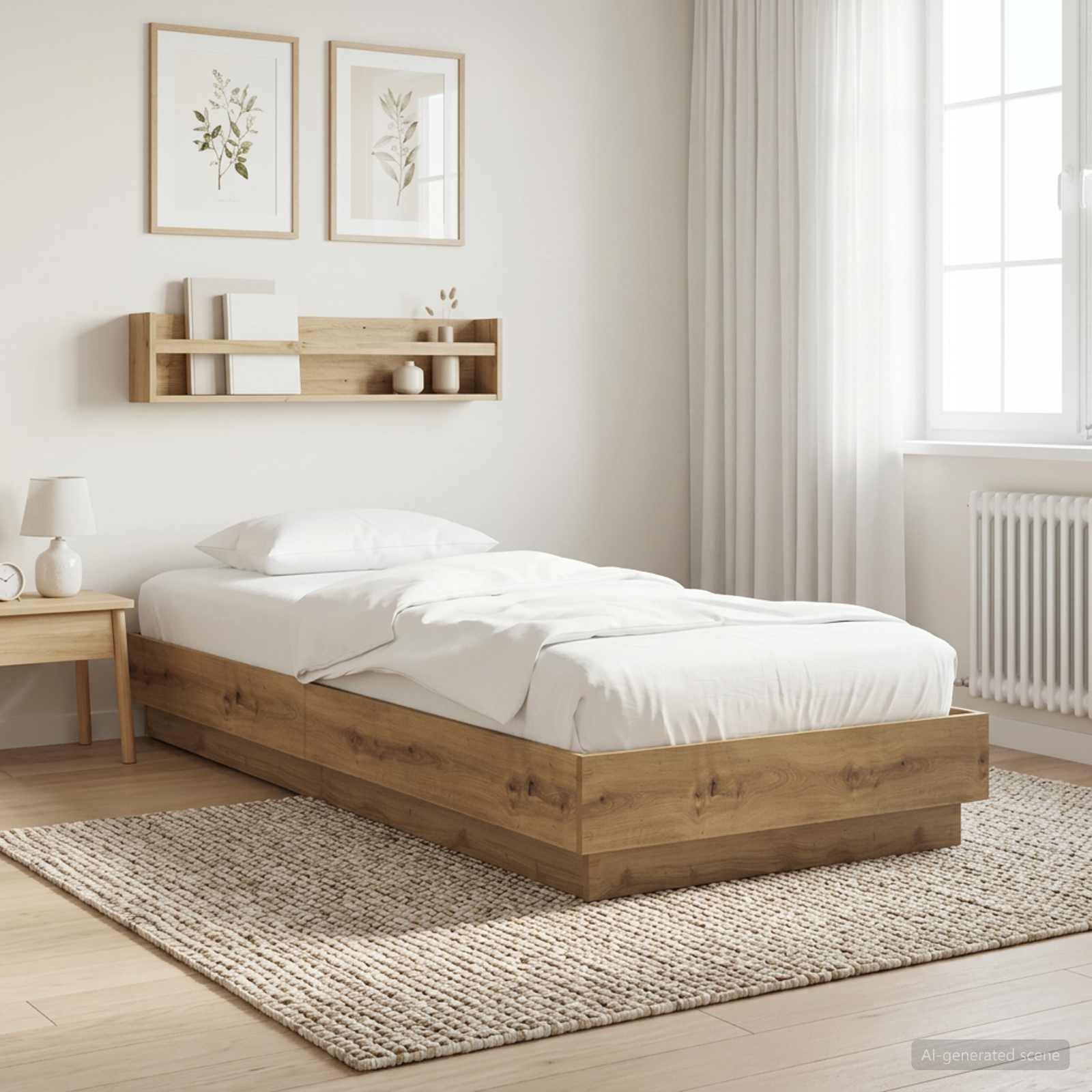 Bodenbettgestell Artisan-Eiche 80 x 200 cm Holzwerkstoff