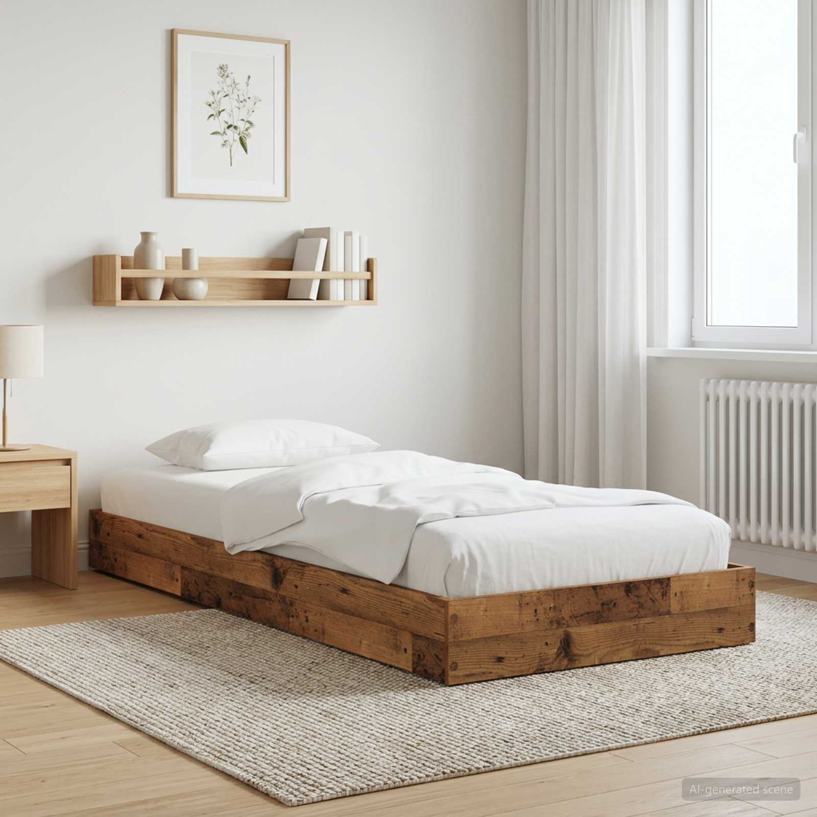 Bodenbettgestell Altholz 80 x 200 cm Holzwerkstoff