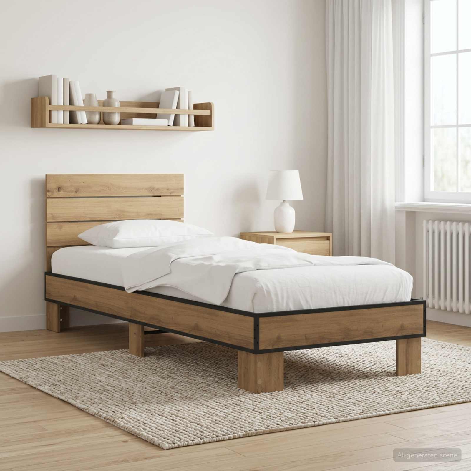 Bettgestell mit Kopfteil Artisan-Eiche 80 x 200 cm