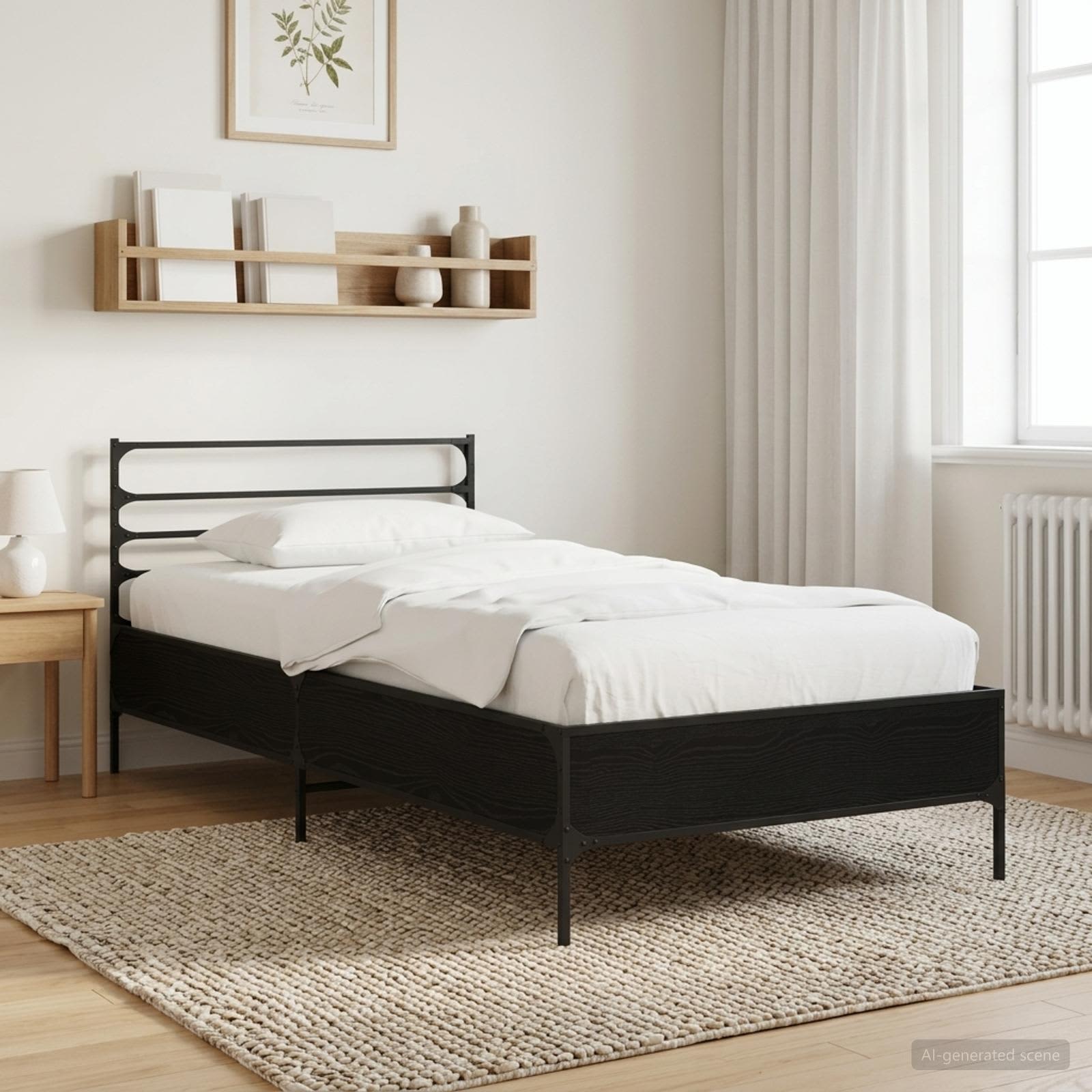 Bettrahmen Schwarze Eiche 80 x 200 cm Holzwerkstoff