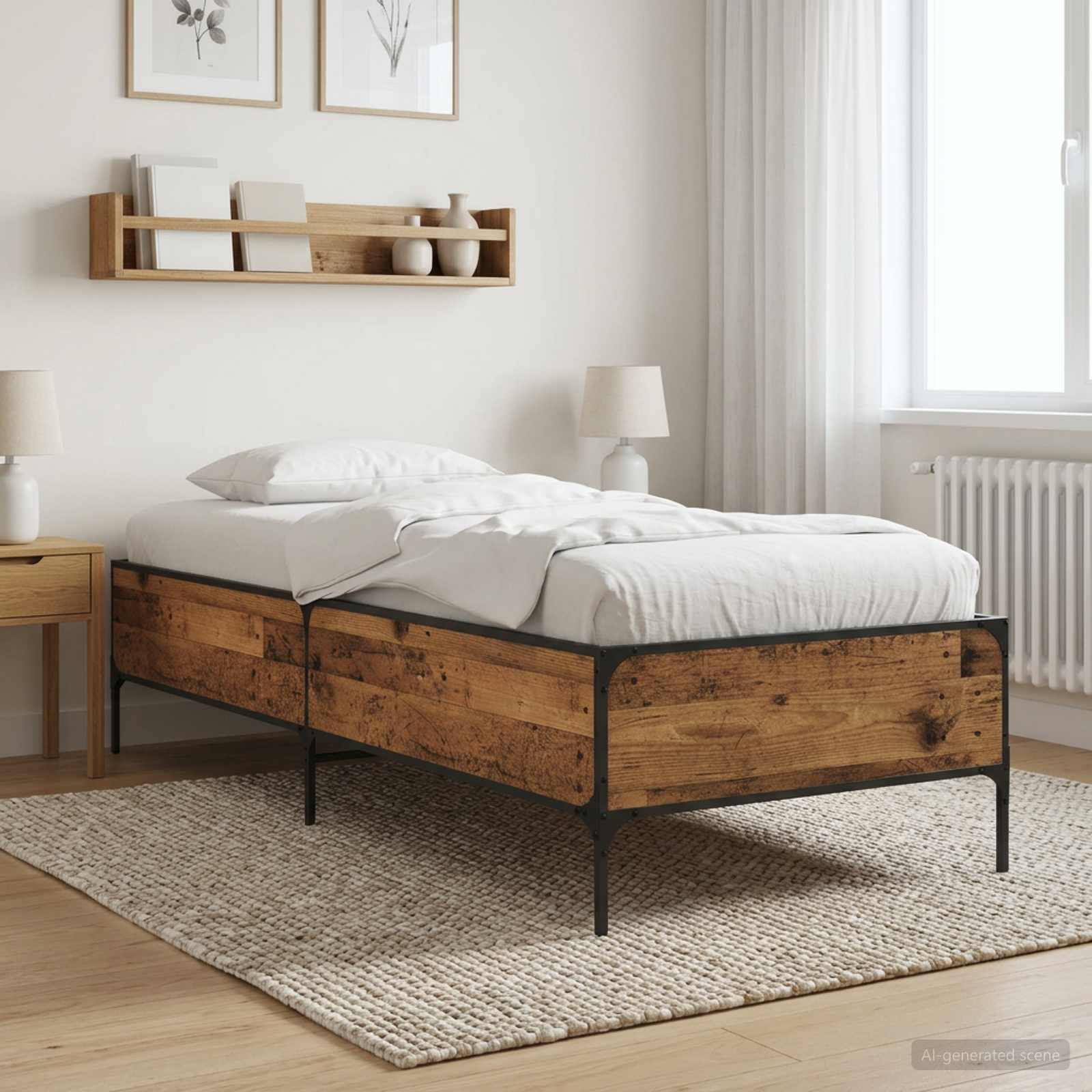 Bettrahmen Altholz 80 x 200 cm Holzwerkstoff