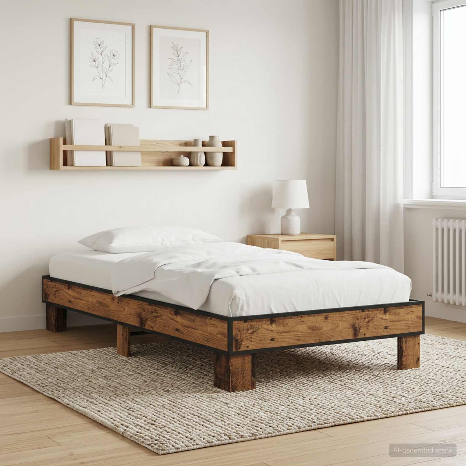 Bettrahmen Altholz 80 x 200 cm Holzwerkstoff
