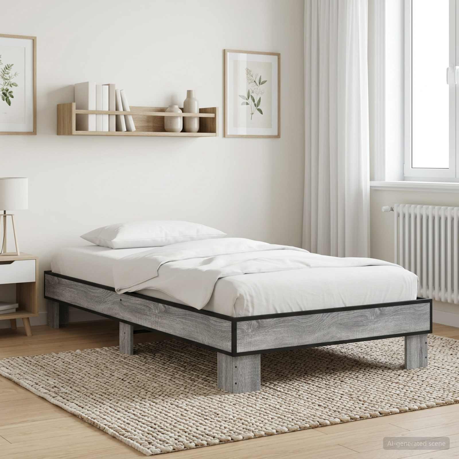 Bettrahmen Grau Sonoma 80 x 200 cm Holzwerkstoff