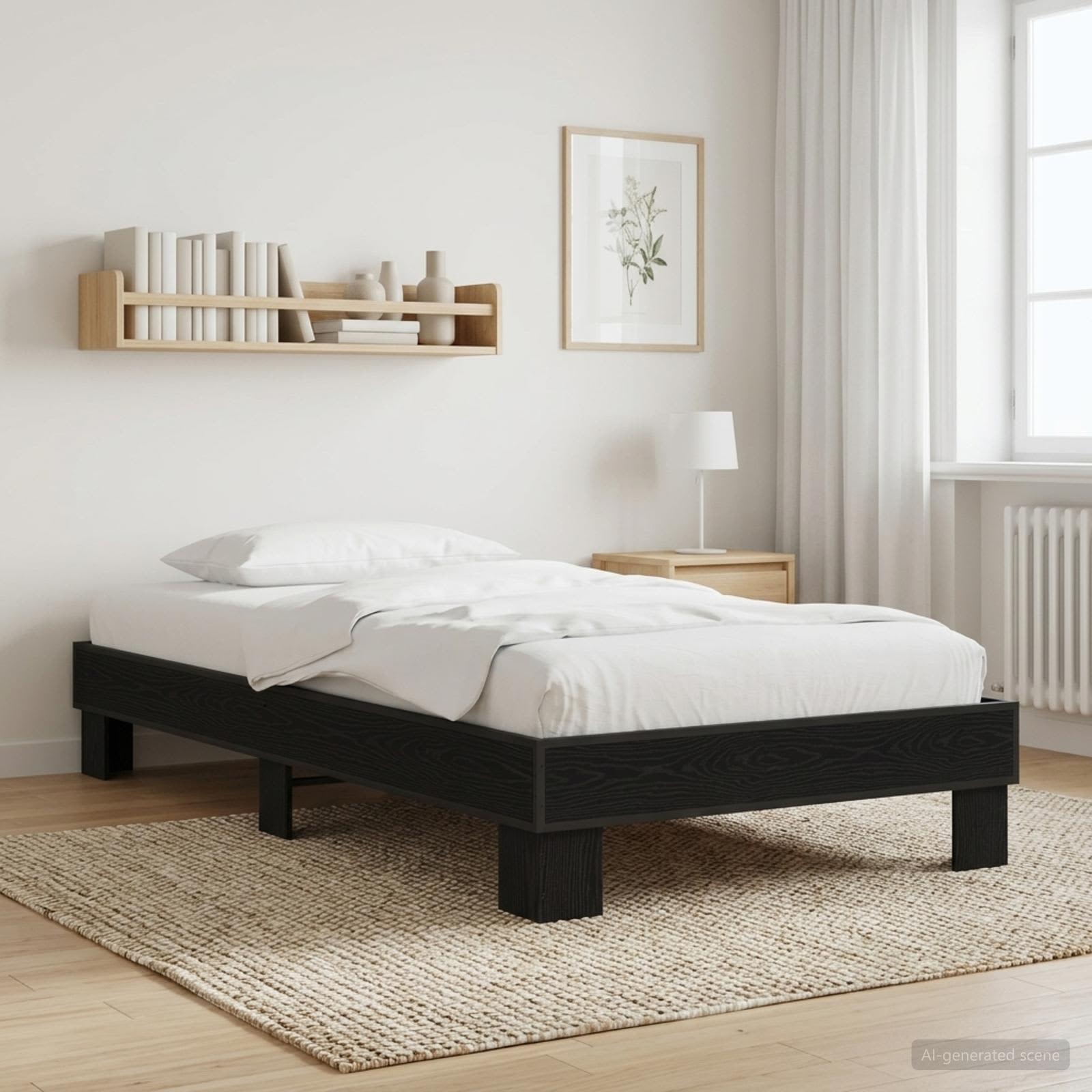 Bettrahmen Schwarze Eiche 80 x 200 cm Holzwerkstoff