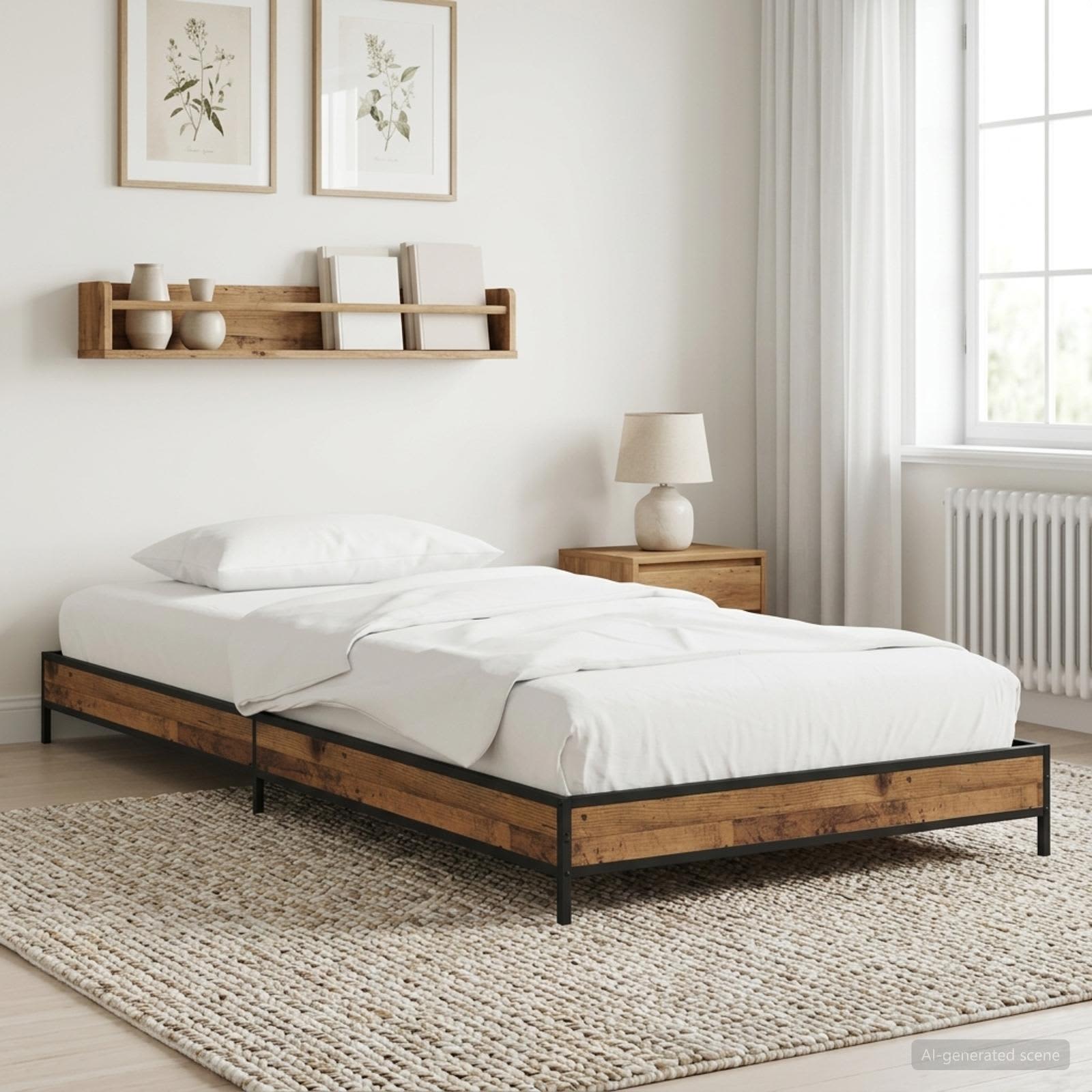 Bettrahmen Altholz 80 x 200 cm Holzwerkstoff