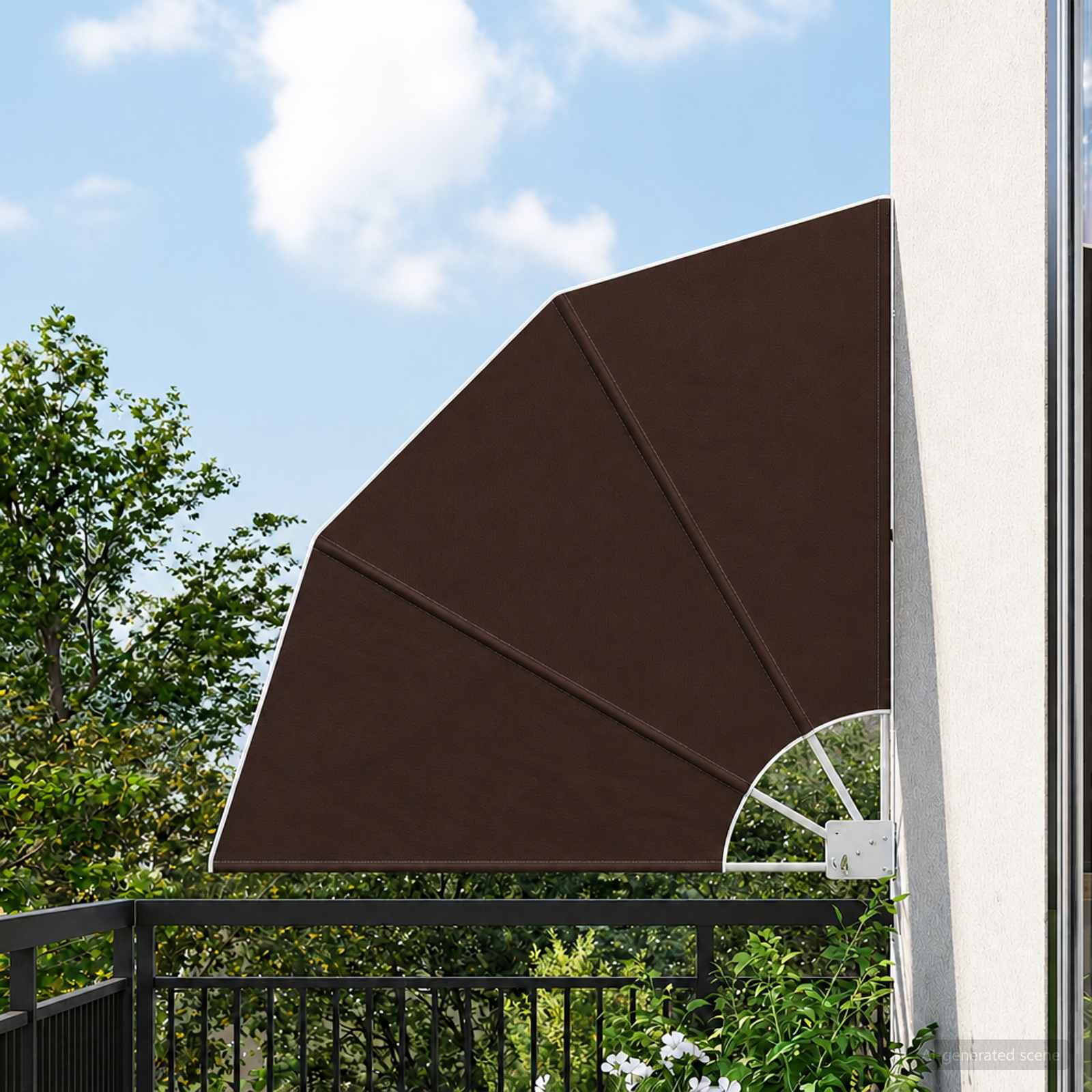 Balkon Sichtschutz 140 x 140 cm Polyester Braun
