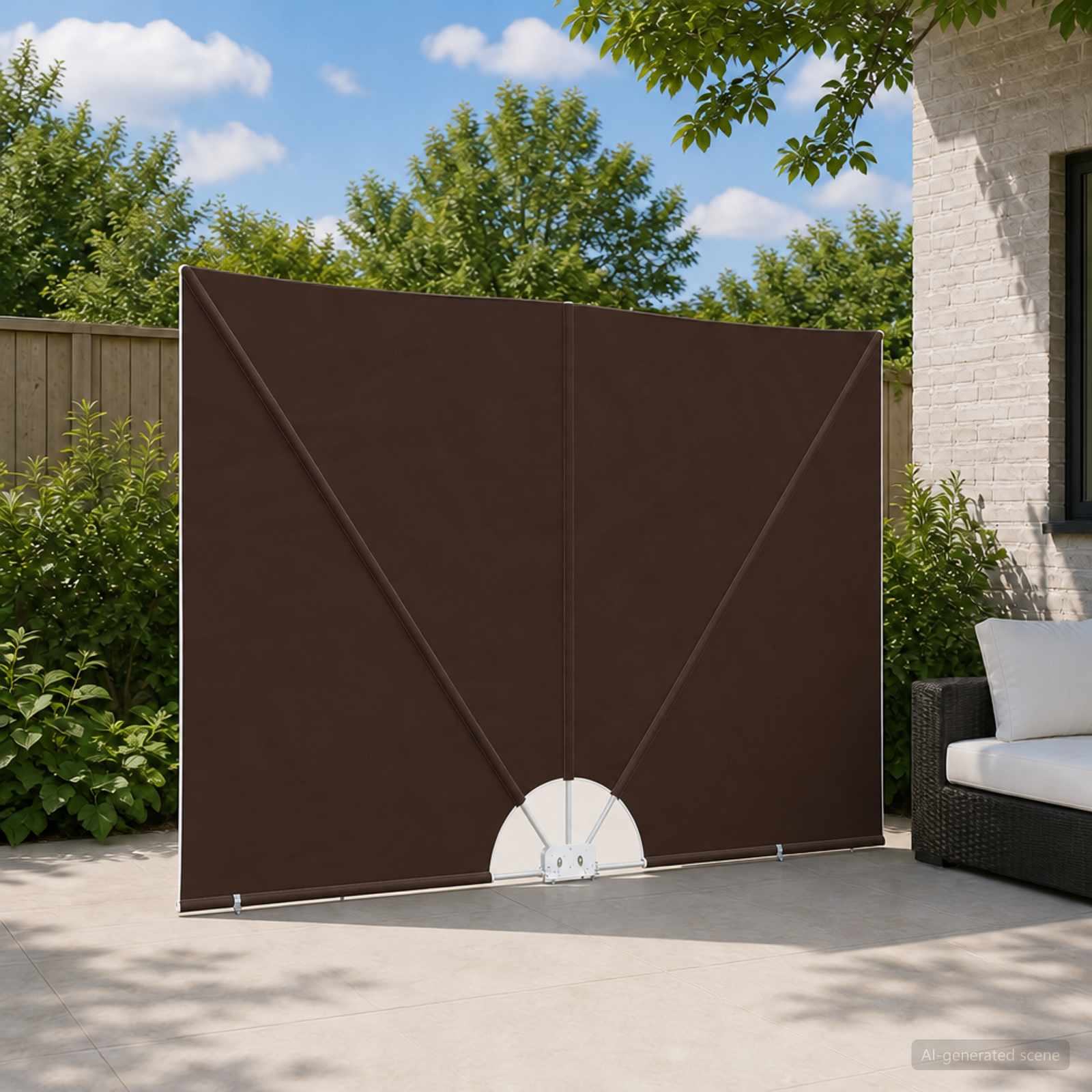 Balkon Sichtschutz 240 x 160 cm Polyester Rechtwinklig Braun