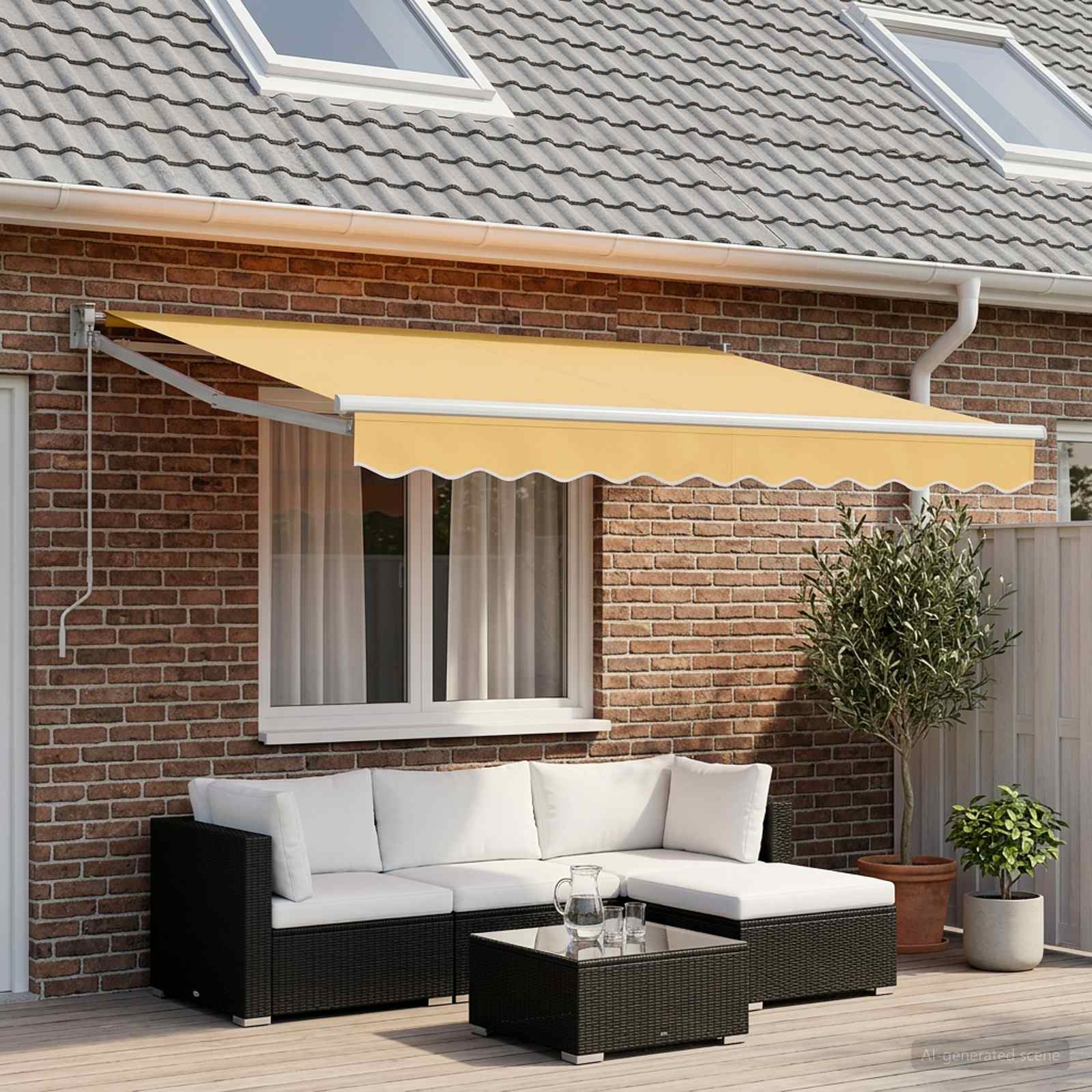 Markisenersatzstoff Sand 431 x 345 cm Polyester
