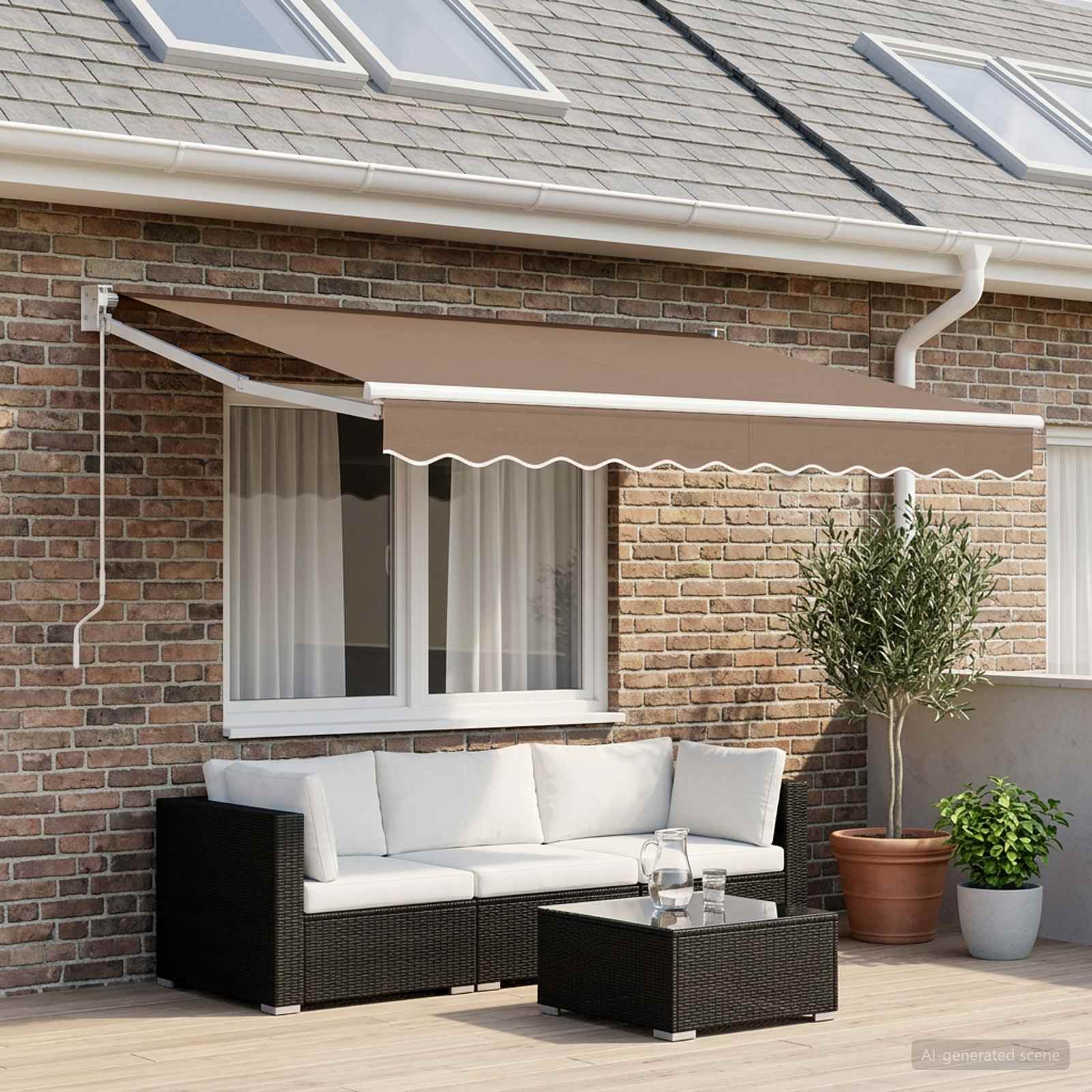 Markisenersatzstoff Taupe 431 x 345 cm Polyester