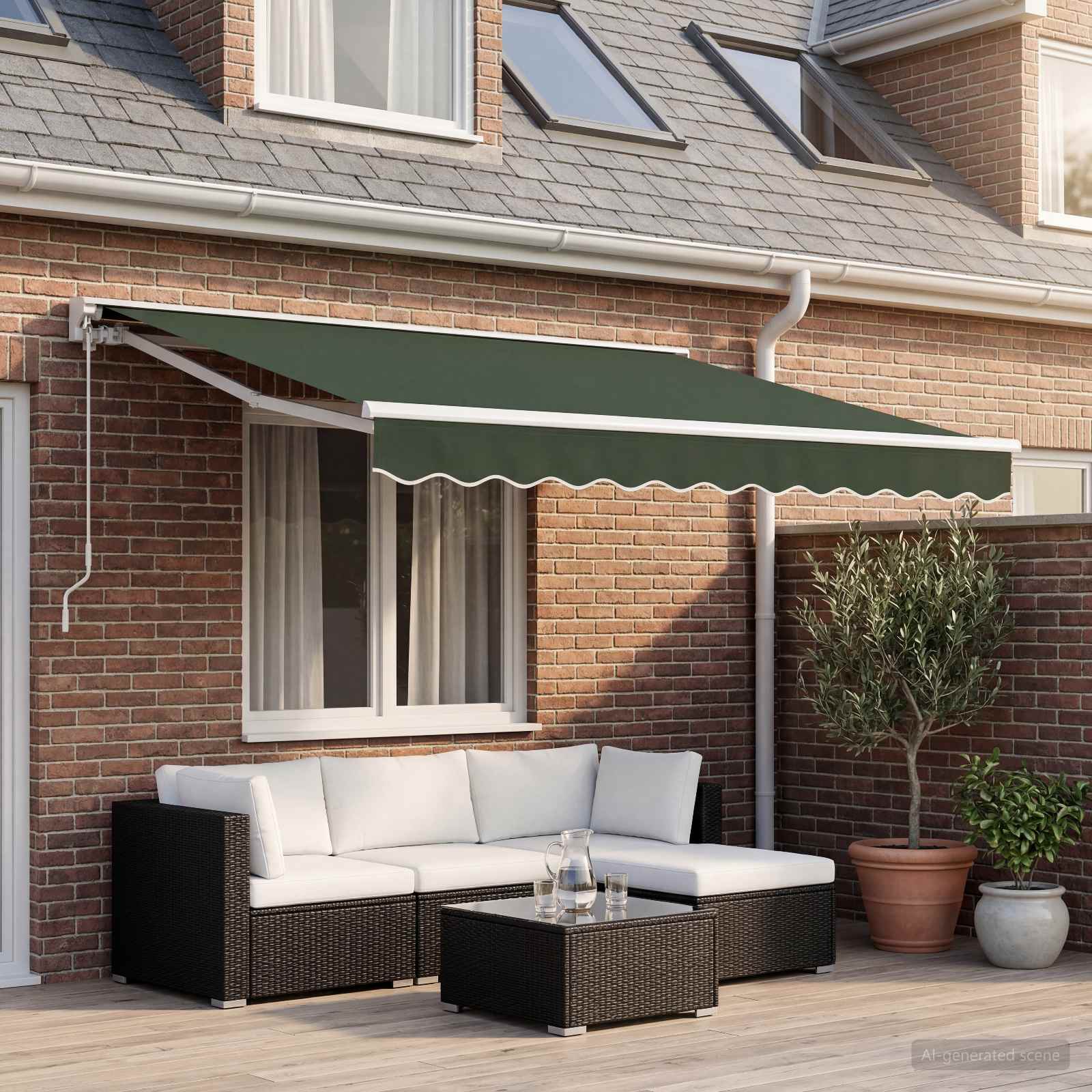 Markisenersatzstoff Dunkelgrün 481 x 345 cm Polyester