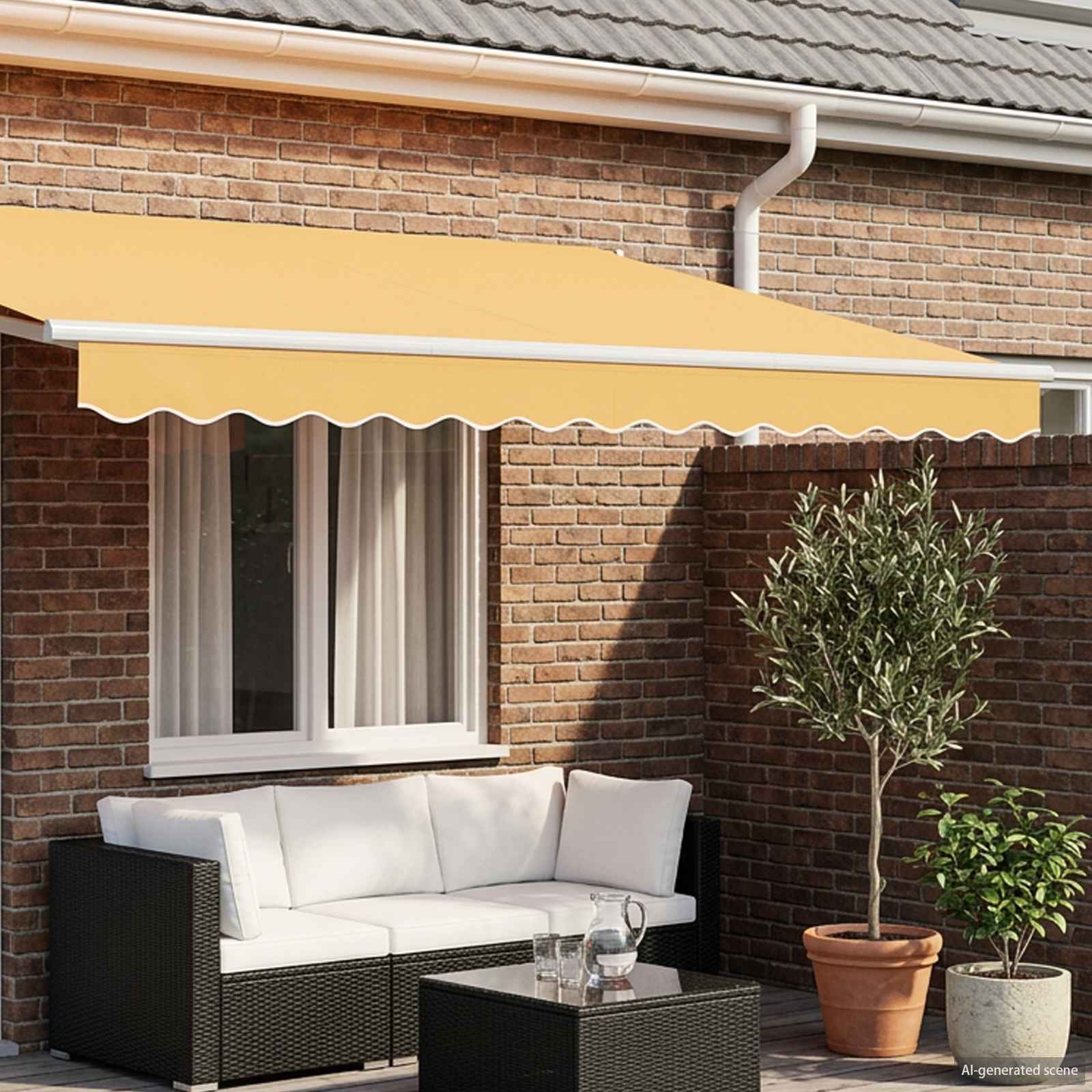 Markisenschürzen-Ersatz Sand 281 x 20 cm Polyester