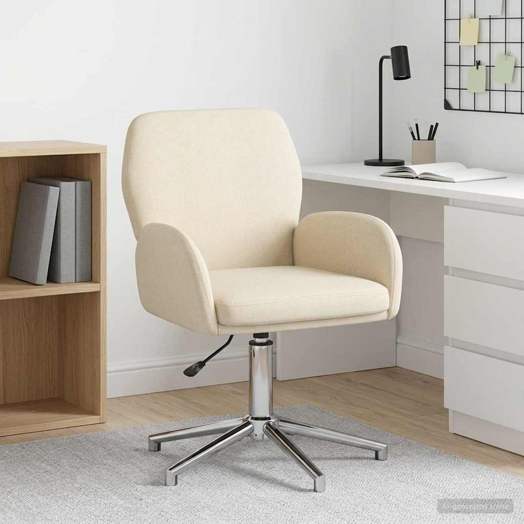 Drehstuhl 54 x 58 x 90 cm Creme Stoff