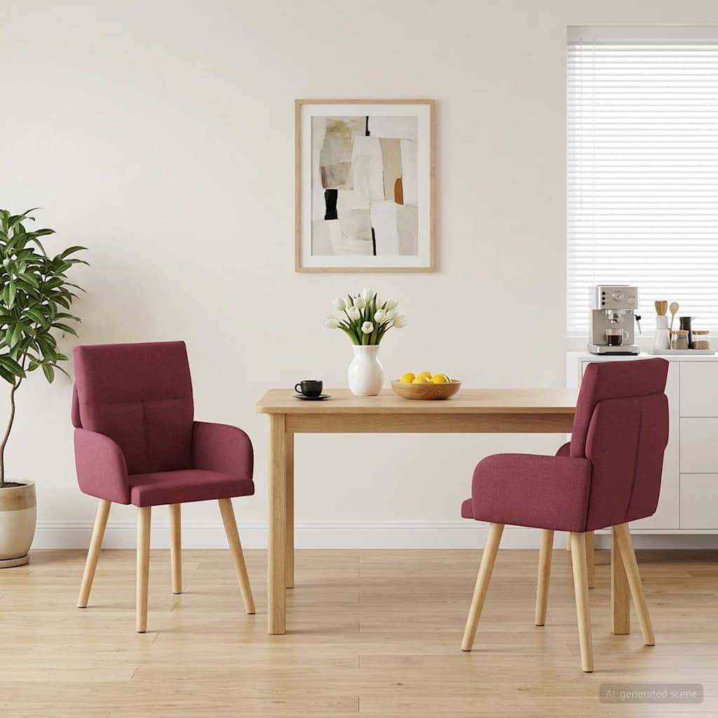 Esszimmerstühle 2 stk. Stoff Weinrot 60 x 56 x 96 cm