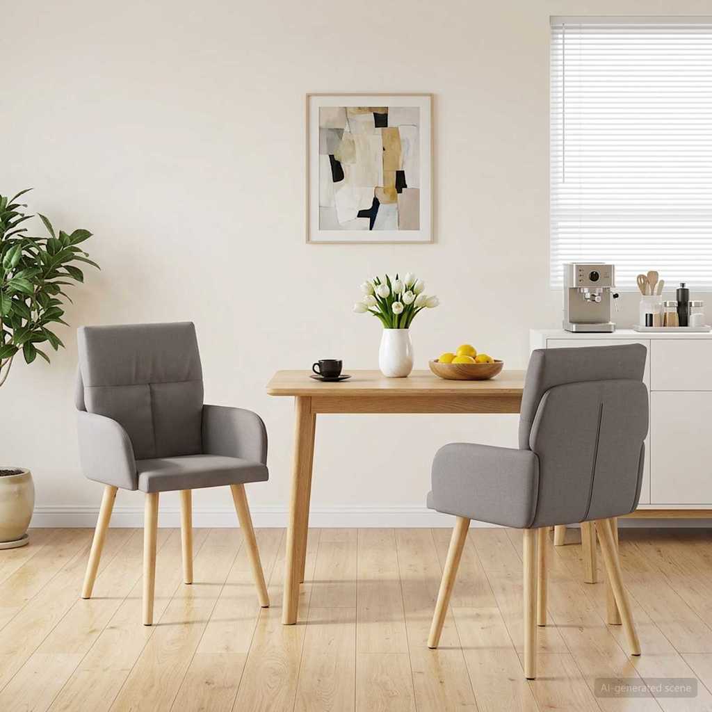 Esszimmerstühle 2 stk. Stoff Taupe 60 x 56 x 96 cm
