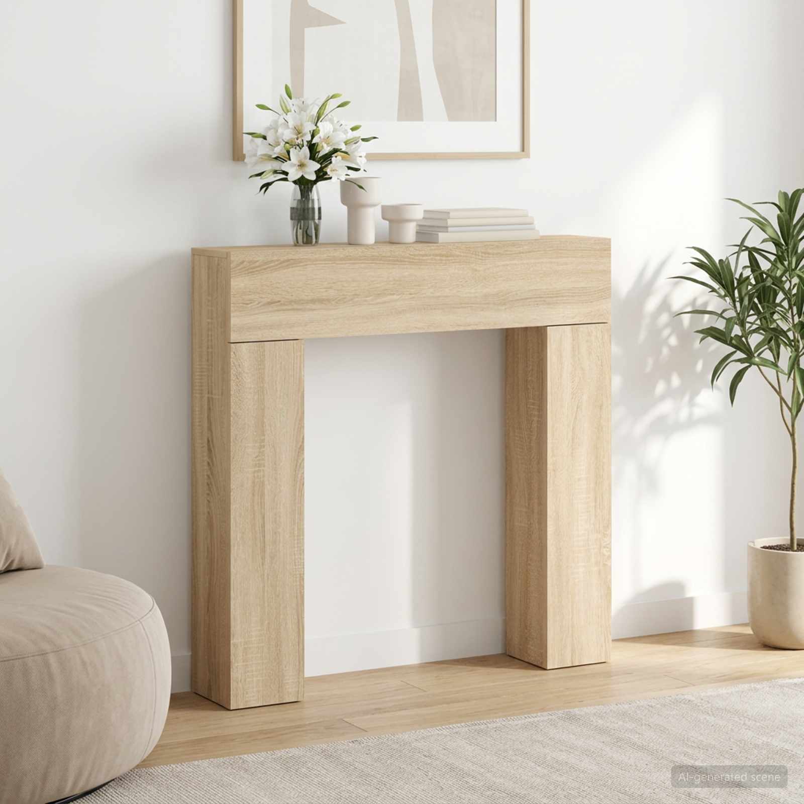 Kaminumrandung Sonoma-Eiche 102 x 18 x 100,5 cm Holzwerkstoff