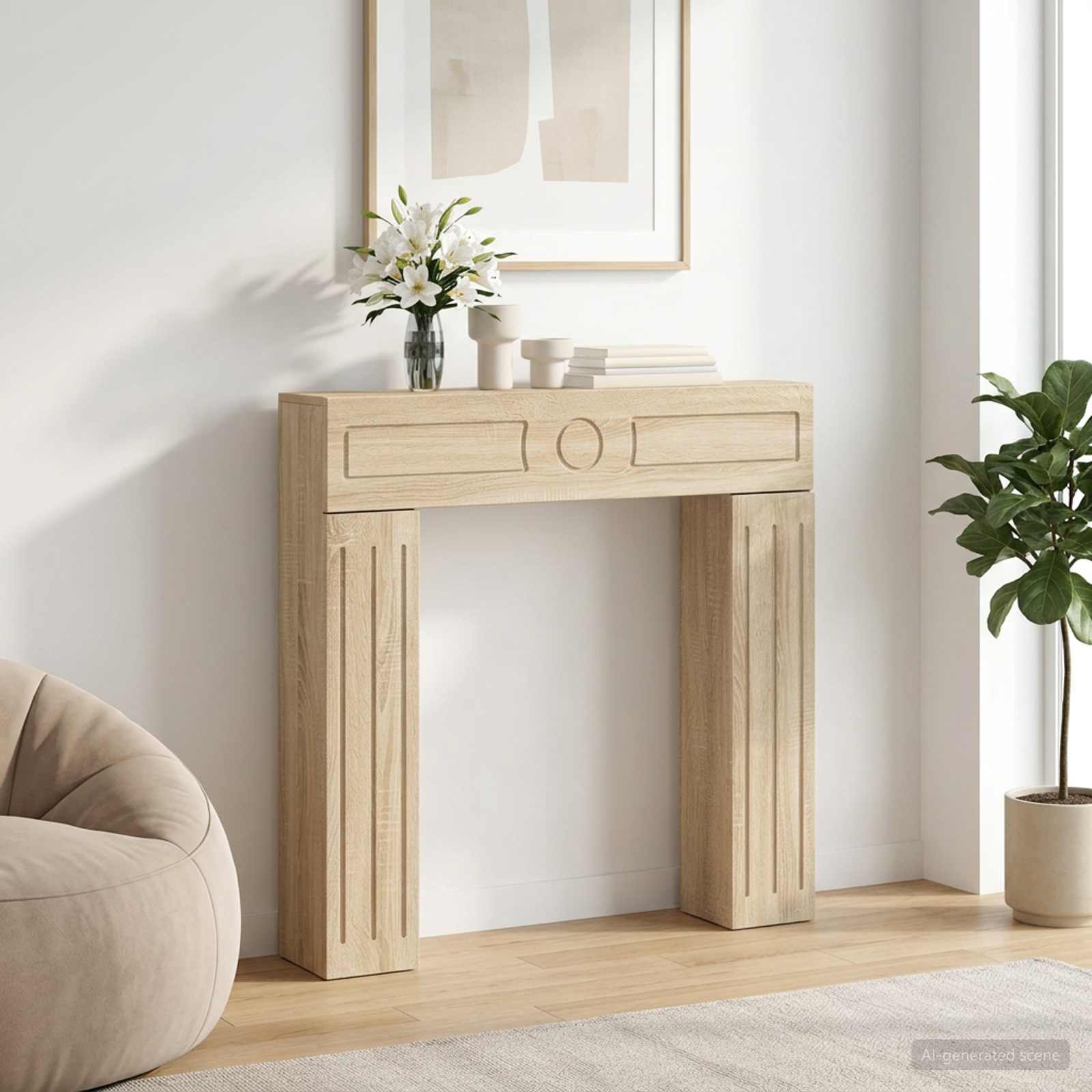 Kaminumrandung Sonoma-Eiche 102 x 18 x 100,5 cm Holzwerkstoff