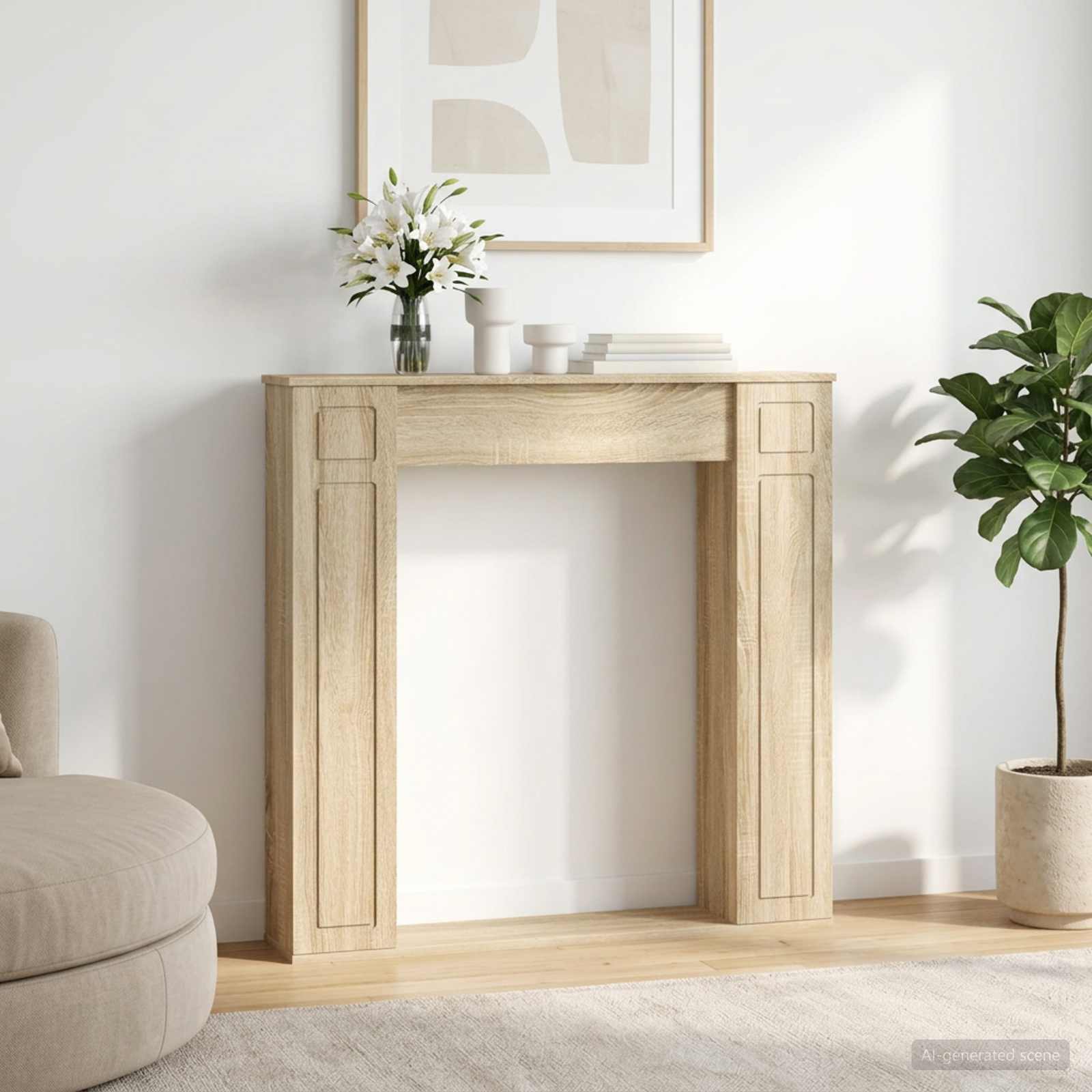Kaminumrandung Sonoma-Eiche 100 x 20 x 100 cm Holzwerkstoff
