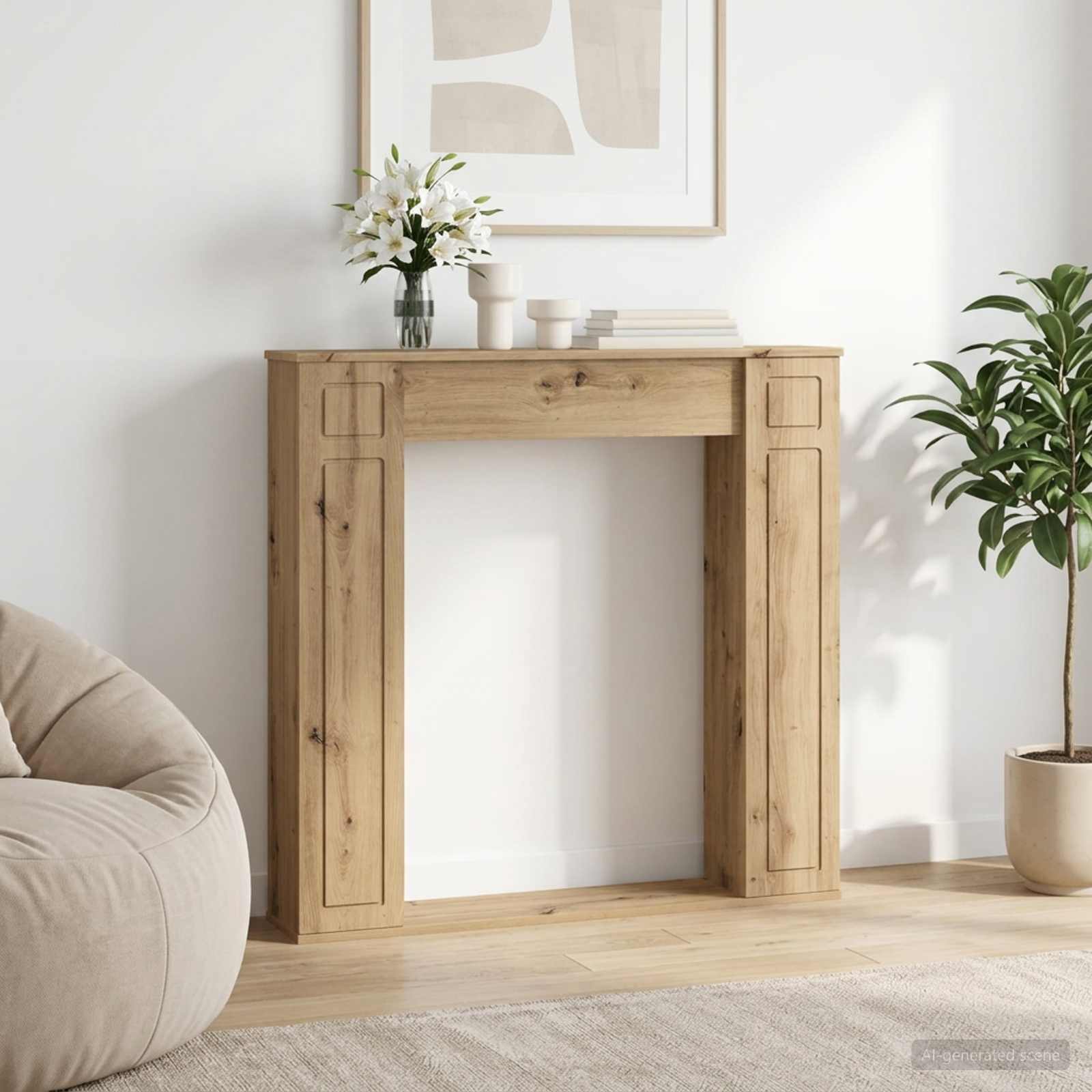 Kaminumrandung Artisan-Eiche 100 x 20 x 100 cm Holzwerkstoff