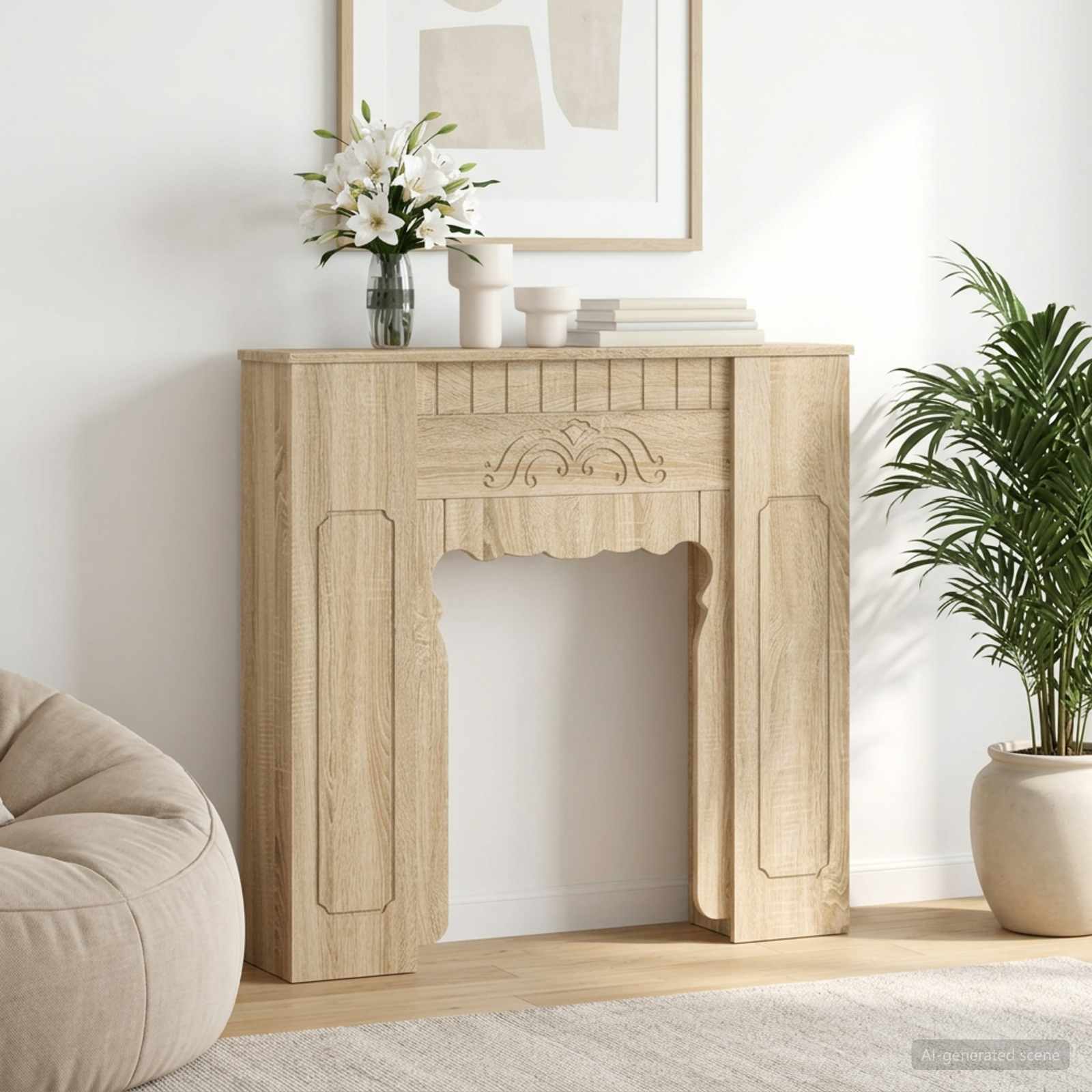 Kaminumrandung Sonoma-Eiche 93 x 20 x 89 cm Holzwerkstoff