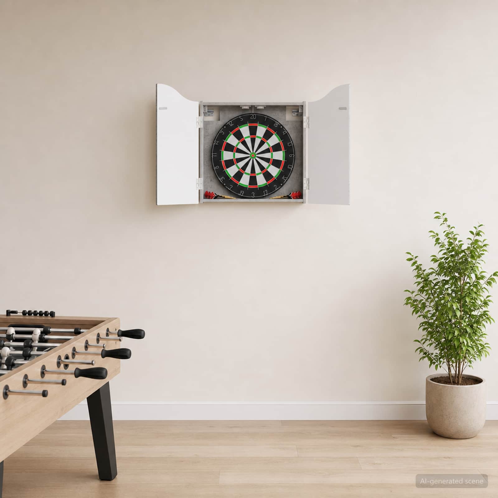 Dartboard Schrank Betongrau 56 x 12 x 63 cm Holzwerkstoff